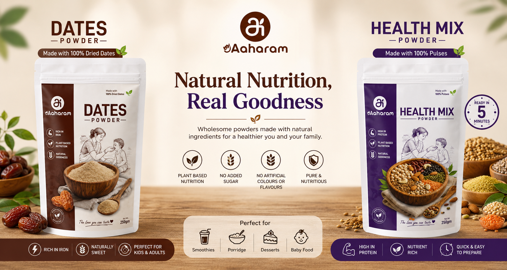 myAaharam Dates Powder and Health Mix Powder — natural nutrition, real goodness